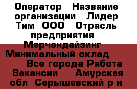 Оператор › Название организации ­ Лидер Тим, ООО › Отрасль предприятия ­ Мерчендайзинг › Минимальный оклад ­ 26 000 - Все города Работа » Вакансии   . Амурская обл.,Серышевский р-н